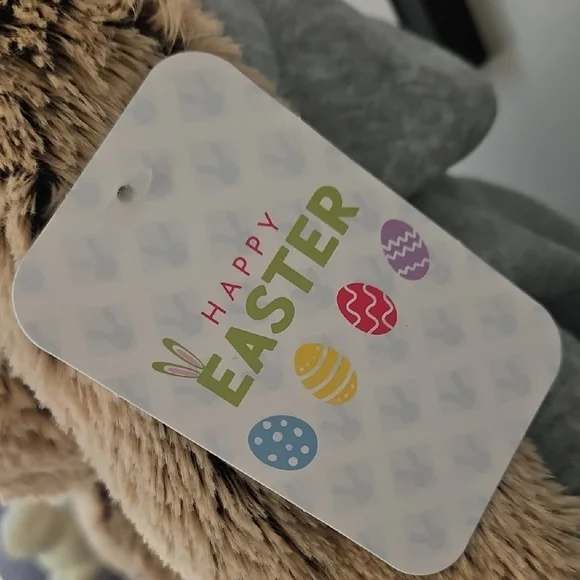 Plush Easter Bunny with Gray Sports Hoodie - Picture 2 of 5